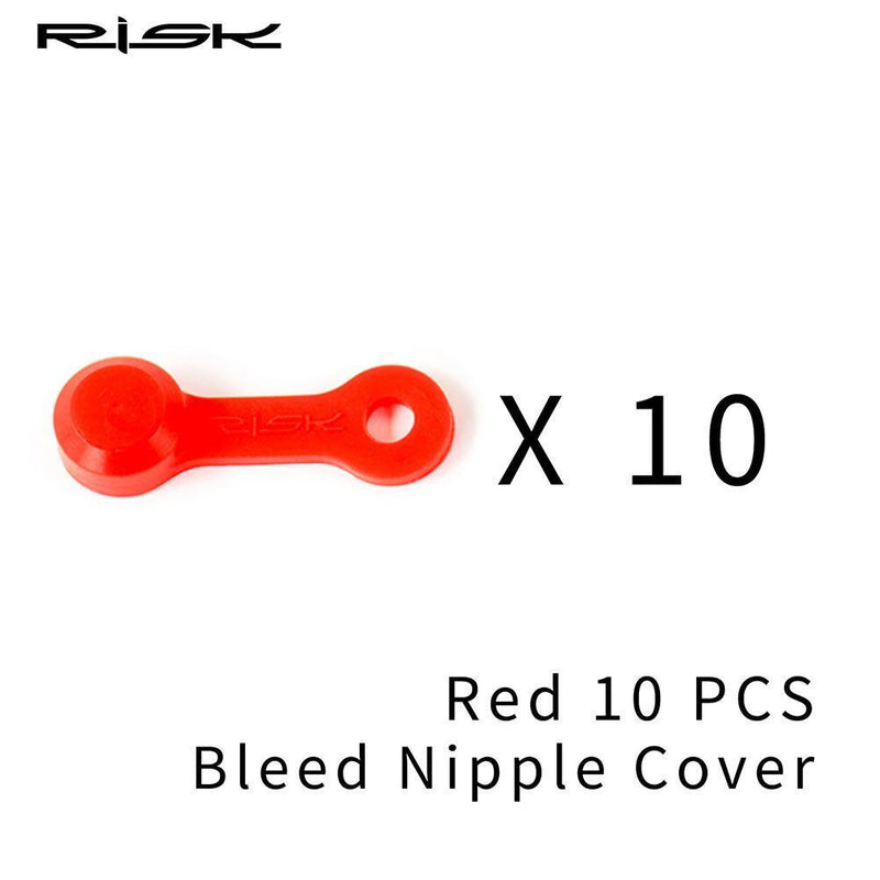 50pcs RISK Bicycle Bleed Nipple Screw Cap Oil Disc Brake Dust Cover (Red)