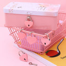 Book Heart Shape Padlock Pink Romantic Key Cabinet Door Lock Lock with Key
