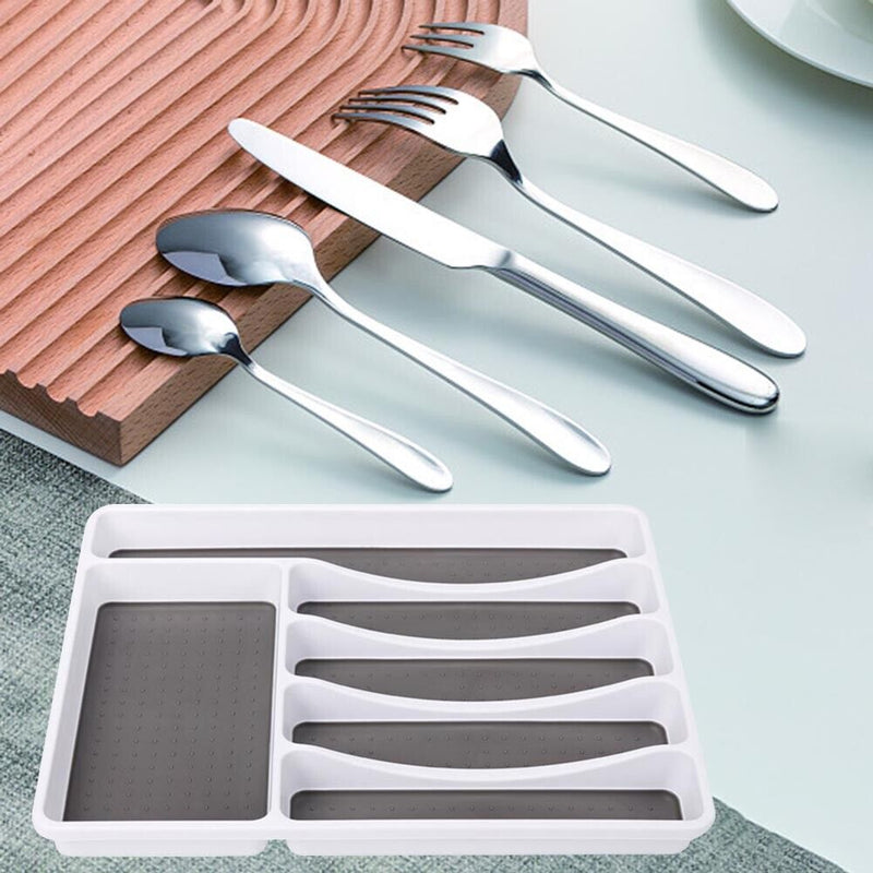 Cutlery Storage Tray Spoon Fork Tableware Drawer Organizer Container Separation