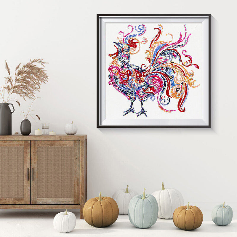 5D DIY Special Shaped Diamond Painting Rooster Embroidery Mosaic Craft Kit Newly