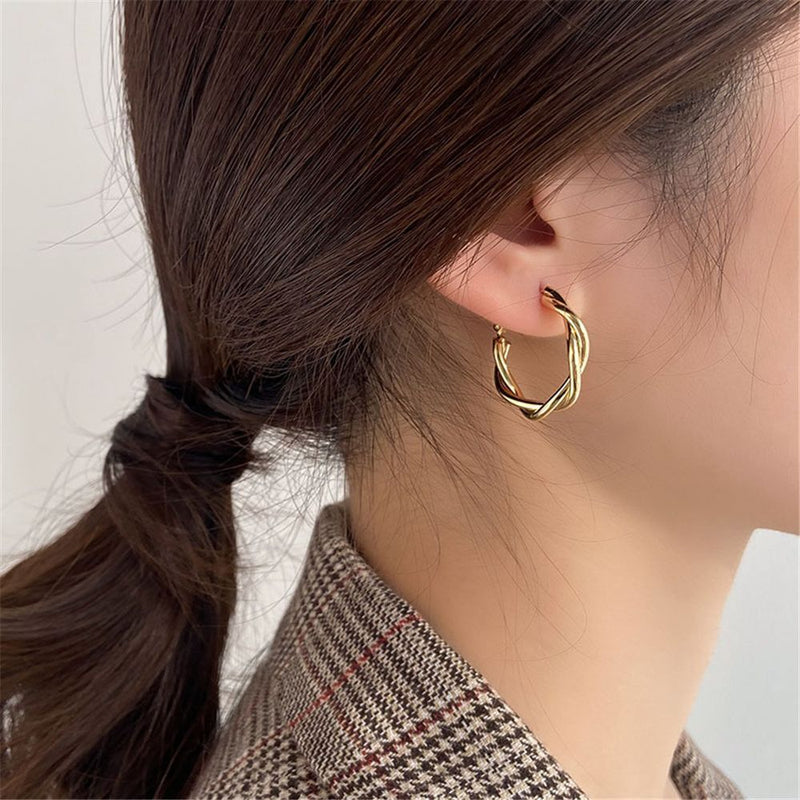 Drop Dangle Stud Round Hoop Earrings Circle Earrings Twist-shaped Earrings