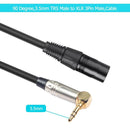 Asiprop 0.3mt 90 Degree 3.5mm Stereo TRS Male to XLR 3pin Male Audio Cable
