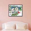 4 Seasons Kitties 2-Strand 14CT Pre Printed Fabric Cross Stitch Kit Home Deco