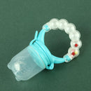 Baby Food Bite Bag Infant Feed Bell Chew Soother Pacifier Device (White)(M)