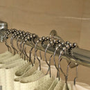 12pcs Metal Curtain Rings for Bathroom Glide Rollerball Shower Hook Drapery Clip