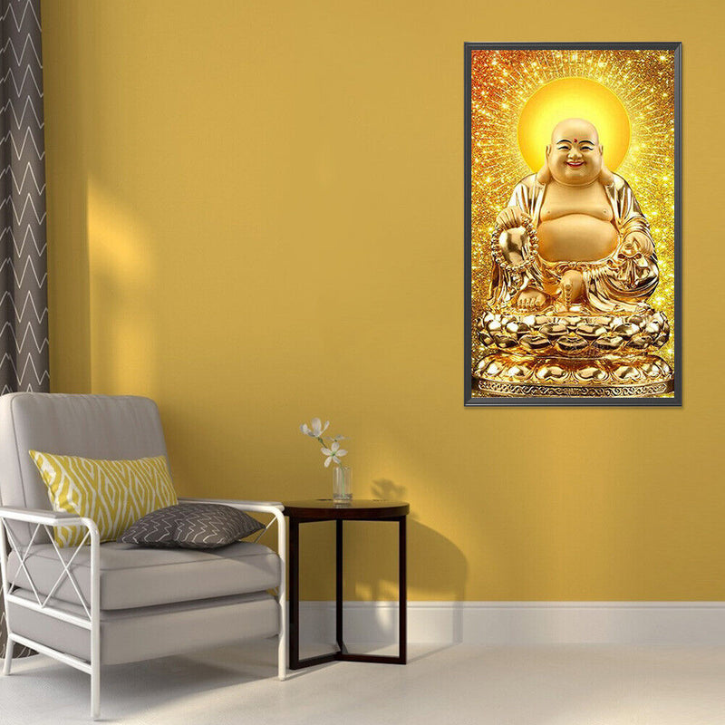 5D Diamond Painting Kit Buddha Light Shines Full Round Drill Rhinestone DIY