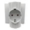 EU/DE Plug Triple Plug Protective Contact Multiple Plug Power Adapter~