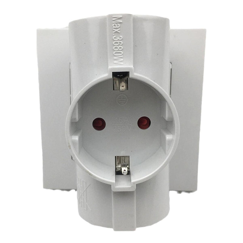 EU/DE Plug Triple Plug Protective Contact Multiple Plug Power Adapter~