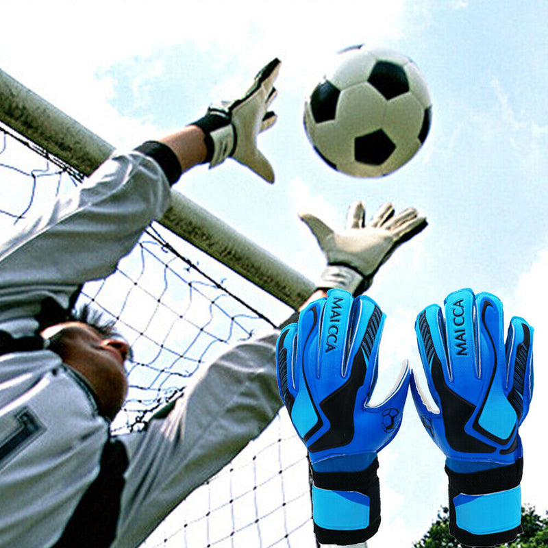 Latex Finger Protection Goalkeeper Gloves Training Goalie Gloves (Blue 6)