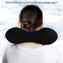 Inflatable Neck Pillow Support U Shaped Travel Pillow for Car Auto (Black) Newly