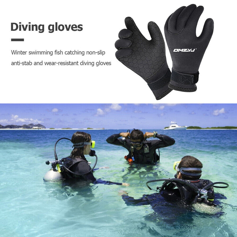 5mm Neoprene Swimming Diving Gloves for Men Snorkeling Winter Gloves (XL) Newly