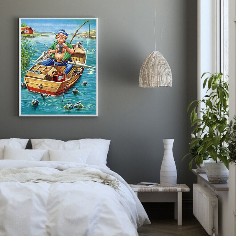 40X50cm Angler Pattern Frameless Picture Oil Paint By Numbers Painted Picture