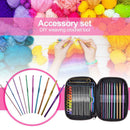 DIY Aluminum Crochet Hooks Sweater Knit Weave Sewing Needle Set Kit (Black)