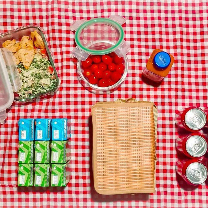 Portable Wicker Rattan Waterproof Tableware Insulated Thermal Basket Z4Y1