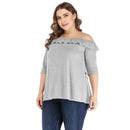 Summer Fashion Women Casual Off Shoulder Tops Loose Solid Color Female T-shirt