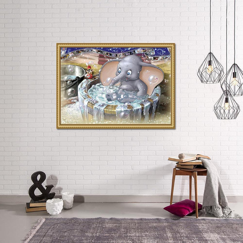5D DIY Diamond Painting Shower Elephant Cross Stitch Embroidery Craft Kits Newly