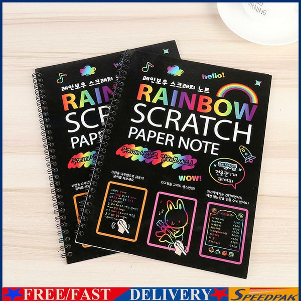 Kids Handmade Scratch Paper Colorful Drawing Scraping Painting Toys Random #F