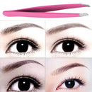 Pro Oblique Eyebrow Tweezers Stainless Steel Eyebrow Shaping(Black)