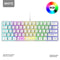 K61 RGB Wired Keyboard 60 Percent 62 Keys Ergonomic Gaming Keyboard (White)