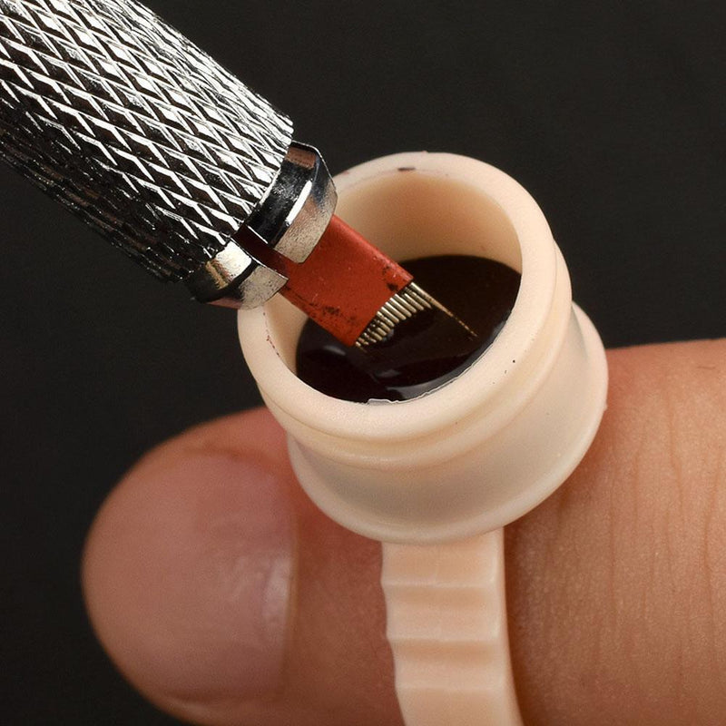 100pcs Silicone Tattoo Ink Cups Finger Ring Pigment Holder Container (M)