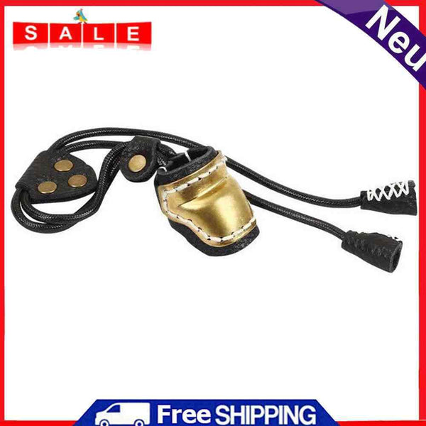 Thumb Finger Tip Protector Practice Archery Pull Arrow Guard Rings (Black)