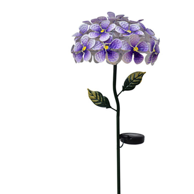 LED Solar Hydrangea Light Flower Lawn Stake Lamp Outdoor Garden Decor (B)
