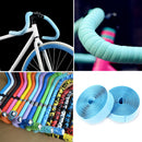 2PCS Cycling Road Bike Sports Cork Handlebar Tape+ 2 Bar plug blue Newly