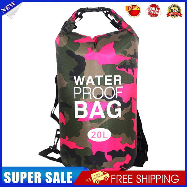 Outdoor Dry Bag Swimming Waterproof Sack for Boating Raft (20L Rose Red)