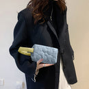Women Hit Color Cotton Soft Tote Bag Winter Female Luxury Mini Travel Clutch Bag