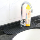Silicone Kitchen Faucet Absorbent Mat Sink Splash Catcher (Black 37cm)