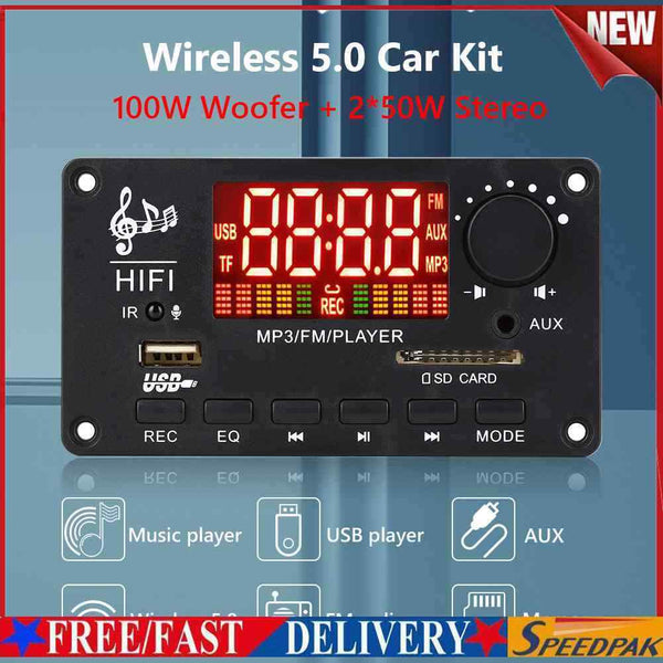 12V Bluetooth-compatible 5.0 Decoder Board 100w Amplifier with Remote Contr #F