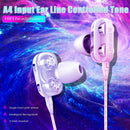 A4 3.5mm Wired In-Ear Earphone Volume Control Music Earbud with Mic (White)