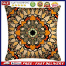 Pillow Case Flower Linen Zippered Square Pillowcase for Living Room Decoratio