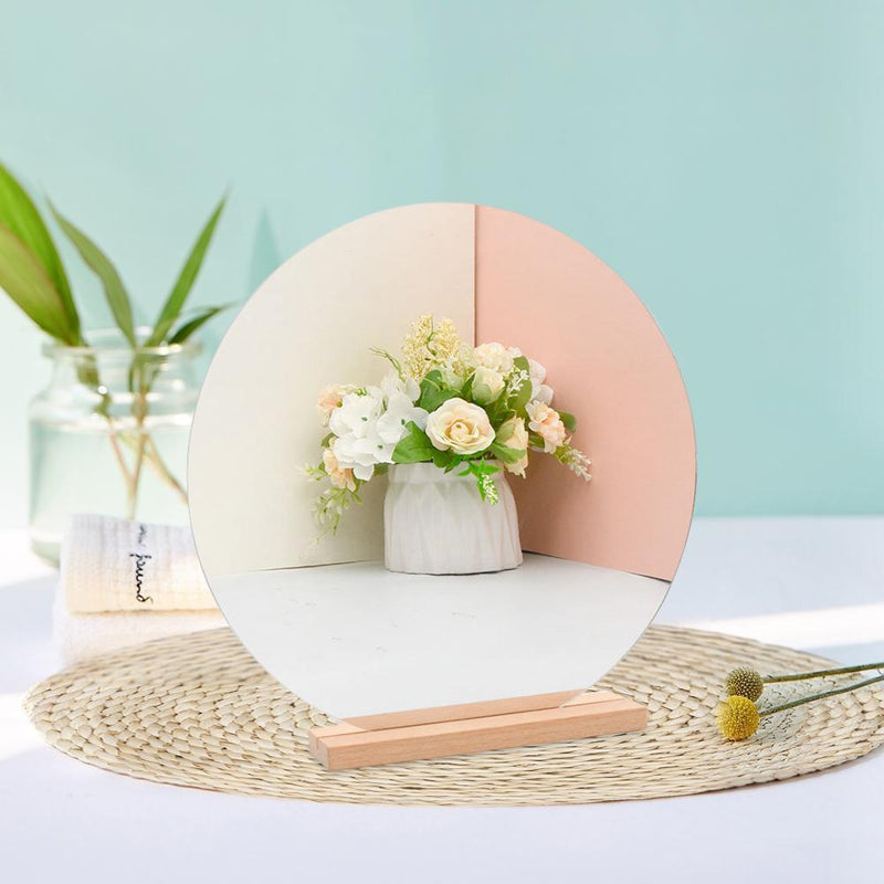 Acrylic Vanity Mirror Irregular Mirror Home Desktop Makeup Decor 2pcs