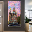 Ancient Castle Oil Paint By Numbers Kits DIY Handpainted on Canvas Wall Art