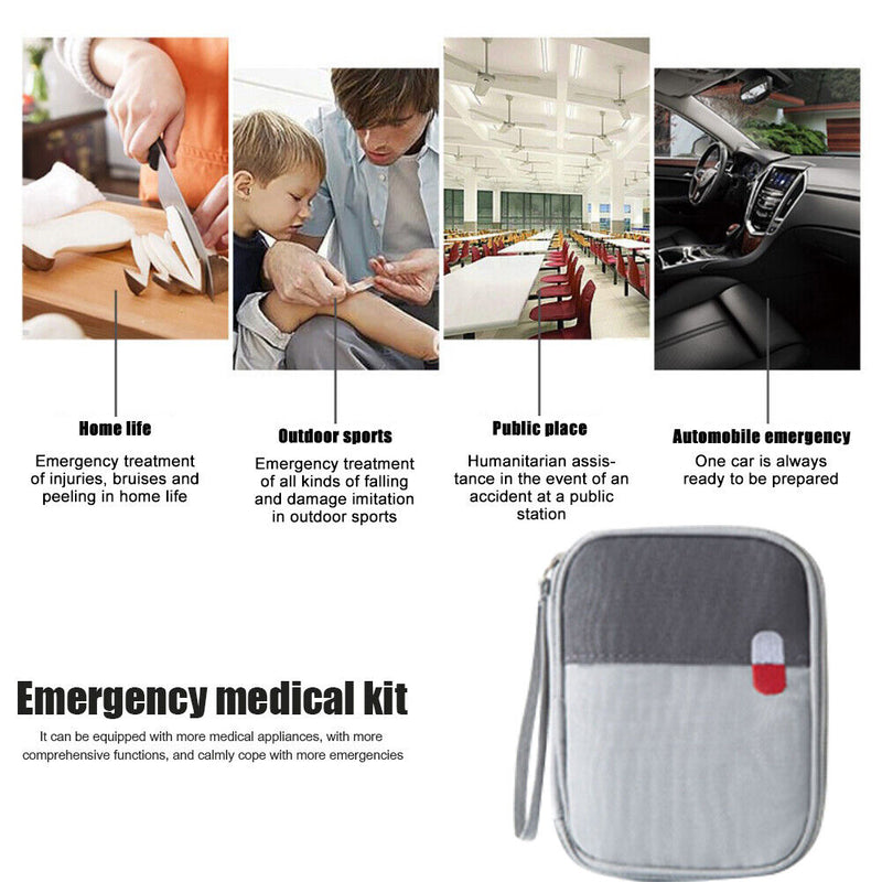 Portable Medical Bag Outdoor Handheld First Aid Drug Storage Bags (Gray S) Newly