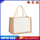 Burlap Tote Shopping Bag Reusable Grocery Storage Organizer Handbags (L)