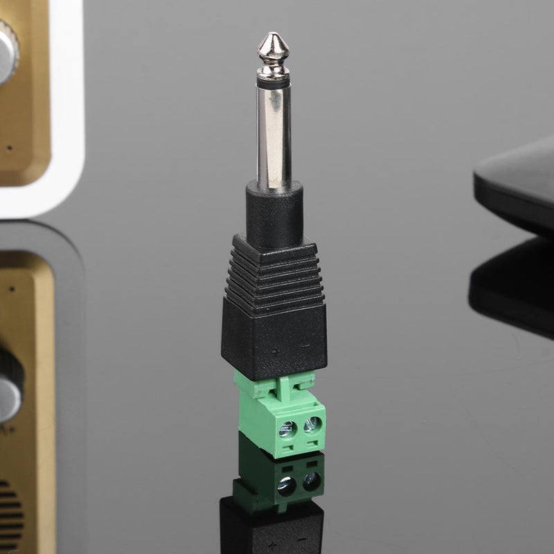 6.35mm Mono TS Male to AV Screw Video Balun Terminal Adapter Converter Plug