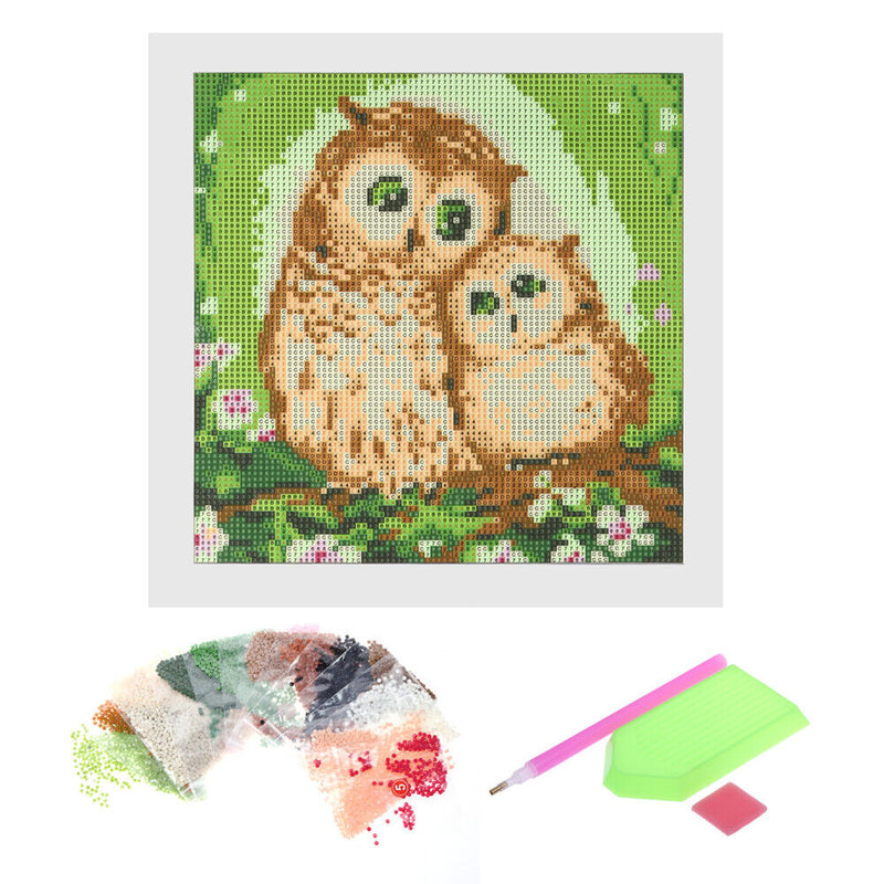 Full Drill Two Owls 5D Diamond DIY Painting Craft Kit Home Decor Newly