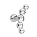 Crystal Gem Opal Cartilage Helix Tragus Stud Earrings Body Jewelry Ear Piercing