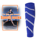 Leg Calf Shin Splints Support Running Athletics Compression Sleeves (Blue) Newly