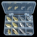 12pcs Trout Spoon Bait Metal Fishing Lure Hard Jigs Baits Fishing Tackles Tools