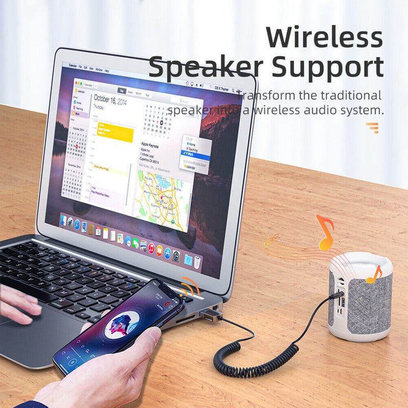 ESSAGER Bluetooth-compatible Adapter Handsfree Car 3.5mm AUX Audio Receiver