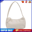 Retro Women Shoulder Bags Female PU Leather Underarm Totes Handbag (White)