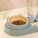 Cats Dogs Double Bowl Auto Feeder Water Dispenser Food Container (Green) Newly