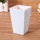 12pcs Wave Pattern Folding Popcorn Boxes for Birthday Party Wedding(Blue)