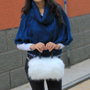 White Women Pretty Cute Faux Rabbit Fur Handbag Shoulder Messenger Bag Tote