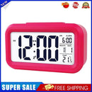 Temperature Alarm Clock LED Digital Backlight Calendar Snooze Clock (Red)