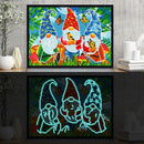 5D DIY Full Round Drill Diamond Painting Gnomes Luminous Art Craft Mosaic Kit