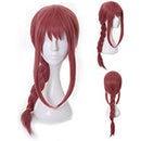 Anime Chainsaw Man Makima Pink Long Braid Hair Cos Costume Wig with Free Cap`